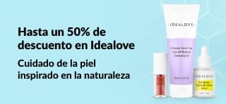 Ahorre hasta un 50% en productos Idealove para el cuidado de la piel como el set de limpieza, sérum y parches para los ojos.