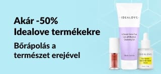 Idealove bőrápolási termékek akár 50%-os kedvezménnyel; promóció természetes szépségápolásra, bőrtisztítóval, szérummal és szemkörnyékápoló készlettel.