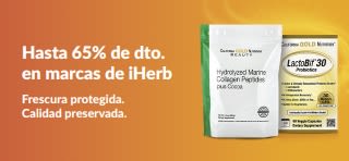 Hasta 65% de dto. en marcas de iHerb, con colágeno y suplementos, con enfoque en la frescura y calidad.