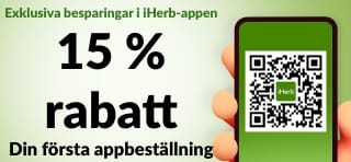 HANDLA I iHERB-APPEN FÅ 15 % RABATT PÅ FÖRSTA BESTÄLLNINGEN i APPEN