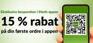 SHOP I iHERB-APPEN 15 % RABAT PÅ FØRSTE ORDRE I APPEN
