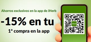 AL COMPRAR EN LA APP DE iHERB AHORRAS 15% EN TU 1ª COMPRA 