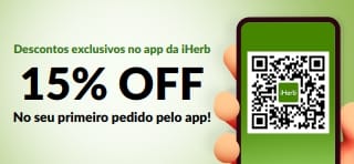 COMPRE PELO APP DA iHERB 15% OFF NO PRIMEIRO PEDIDO PELO APP