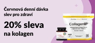 Promo akce nabízející 20% slevu na produkty s kolagenem s kódem JUN25C.
