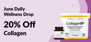 Promotion offering 20% off collagen category with code JUN25C