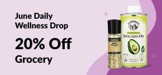 Promotion offering 20% off grocery category with code JUN25G.