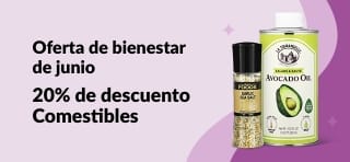 Oferta del 20% de descuento en la categoría de comestibles con el código: JUN25G.