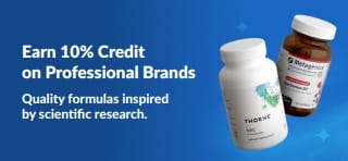 Earn 10% credit on professional brands, featuring premium supplements products.