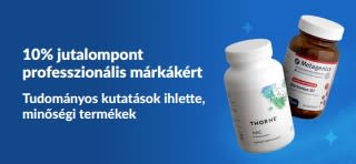 Szerezzen 10% értékű jutalompontot professzionális márkák termékei vásárlása után. A képen prémium minőségű étrend-kiegészítők láthatók.