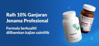 Raih 10% ganjaran bagi jenama profesional, menampilkan produk suplemen premium.