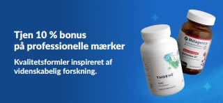Tjen 10 % bonus på professionelle mærker med eksklusive kosttilskudsprodukter.