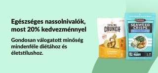 20% kedvezmény egészséges nassolnivalókra, mint pl. Catalina Crunch, Seaweed Crisps, és Bear Fruit Rolls. Gondosan válogatva mindenféle étrendhez.