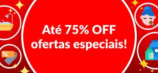 ATÉ 75%  OFF EM OFERTAS ESPECIAIS 