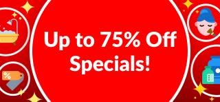 UP TO 75%  OFF SPECIALS