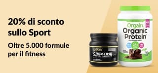 Acquista prodotti per la nutrizione sportiva come Orgain, Sports Research, Cellucor, California Gold Nutrition e tanti altri con uno sconto del 20% utilizzando il codice AUG25SPORTS.