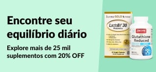 Banner da iHerb promovendo 20% OFF em mais de 25 mil suplementos com o código OCT25SUPP, com destaque para produtos de bem-estar e vitaminas.