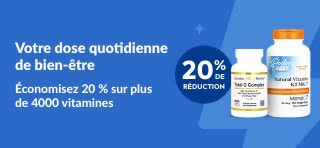 20 % de réduction sur les vitamines