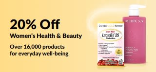 20% off women’s health and beauty products with code MAY26WBBPC, featuring essential products.