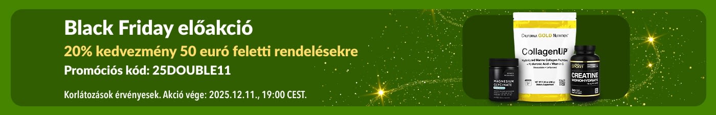 iHerb Black Friday előakció banner, amelyen CollagenUP és táplálékkiegészítők láthatók.