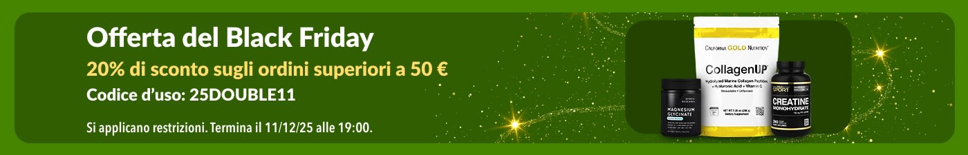 Banner iHerb per il Black Friday, con CollagenUP e integratori.