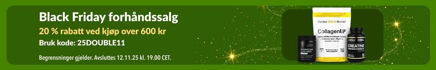 iHerb Black Friday forhåndssalg-banner med CollagenUP og kosttilskudd.
