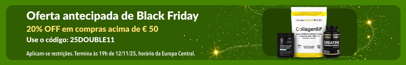 Banner antecipado da Black Friday da iHerb, com destaque para CollagenUP e outros suplementos.