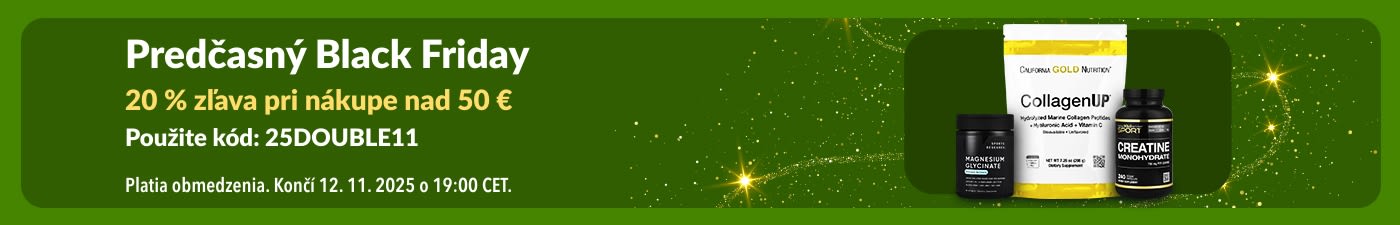 Banner iHerb k predčasnému Black Friday so značkou CollagenUP a ďalšími doplnkami výživy.