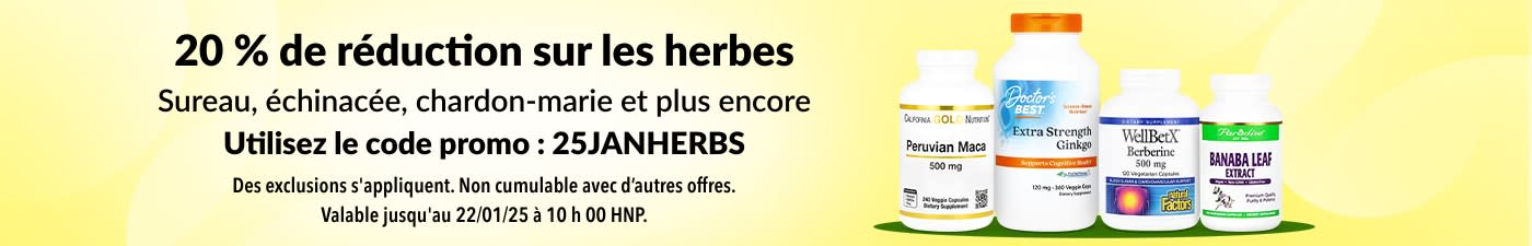 20 % DE RÉDUCTION SUR LES HERBES