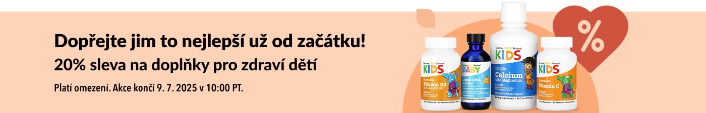 20% sleva na zdraví dětí na iHerb, včetně vitamínů v tekuté formě, DHA, vápníku a doplňků stravy na podporu imunity.