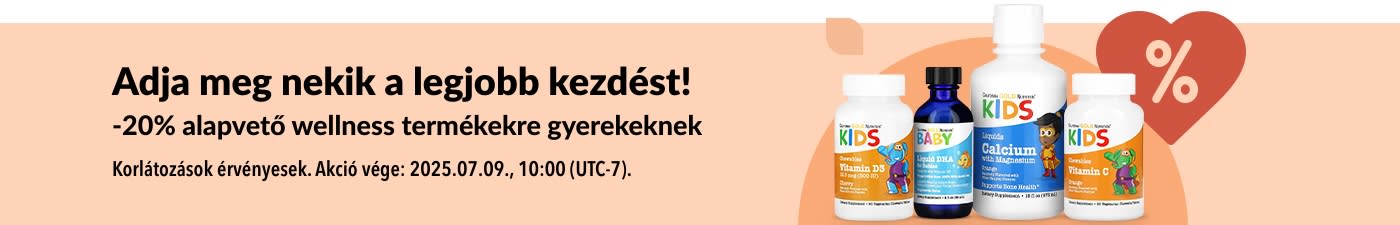 20% kedvezmény a gyerekek jóllétéhez szükséges termékekre az iHerbnél, beleértve a folyékony vitaminokat, DHA-t, kalciumot és immunerősítőket.