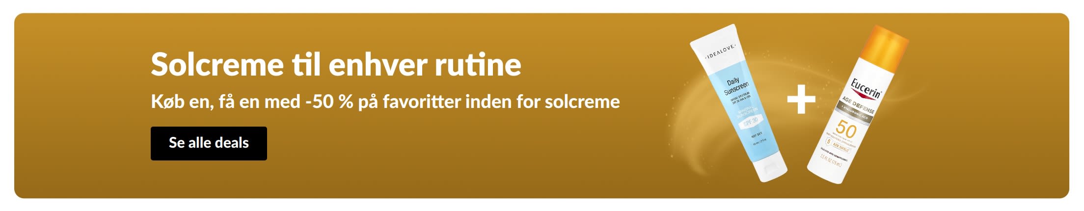 Solcreme-udsalgsbanner med to produkter, 