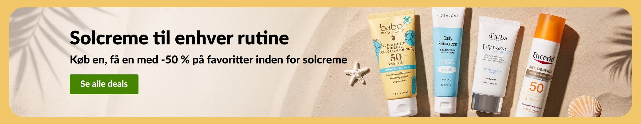 Solcreme-udsalgsbanner med to produkter, 