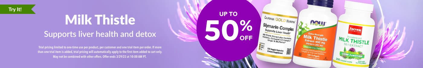 UP TO 50% OFF MILK THISTLE