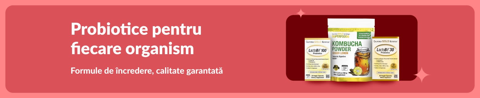 Oferta „Probiotice pentru fiecare organism”: LactoBif și pudră de Kombucha cu formule optime pentru sănătatea digestivă.