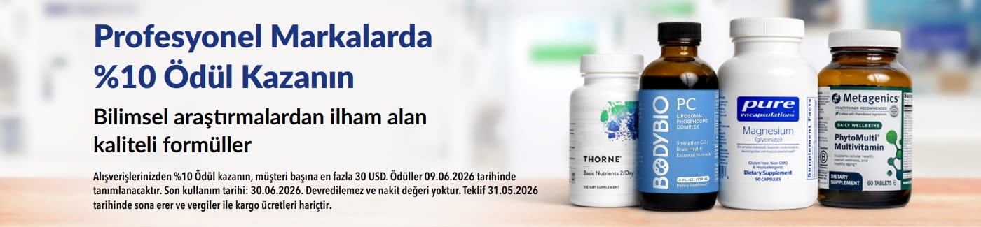 Thorne, Metagenics ve diğer güvenilir profesyonel markalarda %10 ödül kazanın