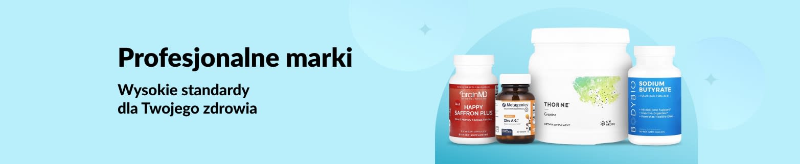 Kupuj profesjonalne marki, takie jak BrainMD, Metagenics, Thorne, BodyBio i inne.