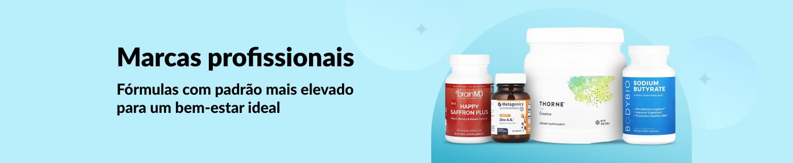 Compre marcas profissionais como BrainMD, Metagenics, Thorne, BodyBio e mais.