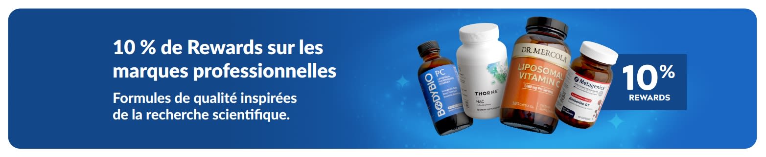 Obtenez 10 % de Rewards sur les marques professionnelles, avec des compléments premium.