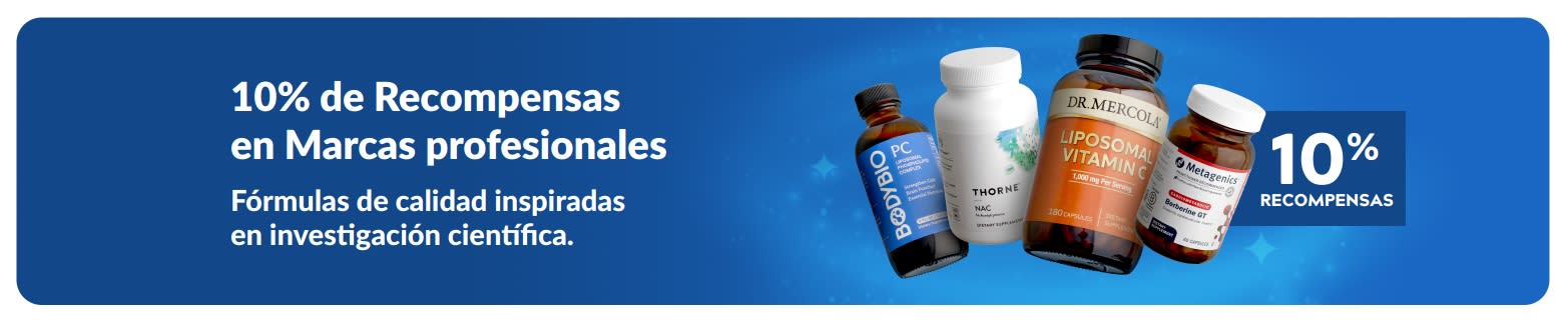 Obtén 10% de recompensa en marcas profesionales, con productos de suplementos premium.