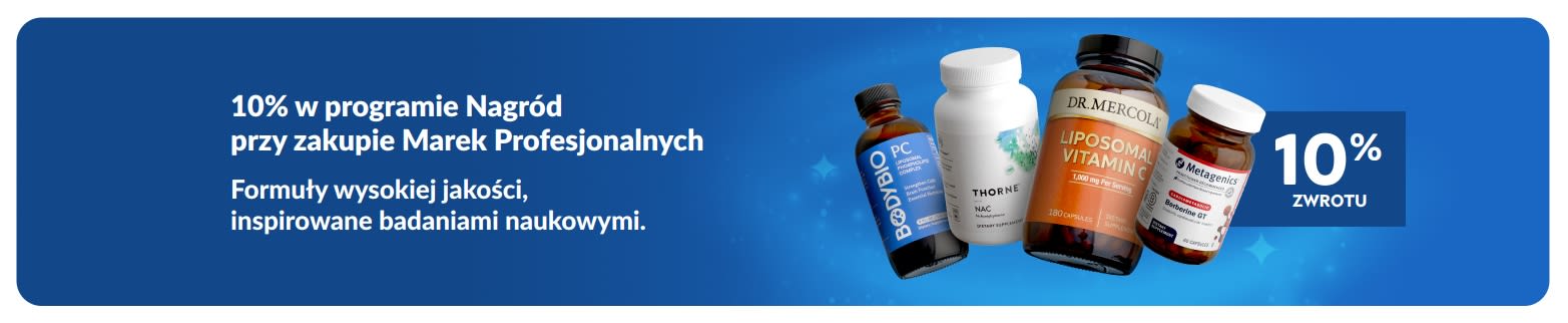 Zyskaj 10% zwrotu środków w programie Nagród przy zakupie Marek Profesjonalnych z suplementami premium.