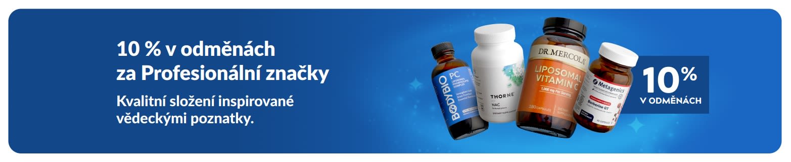 Získejte 10 % v odměnách za Profesionální značky, včetně prémiových produktů doplňků stravy.