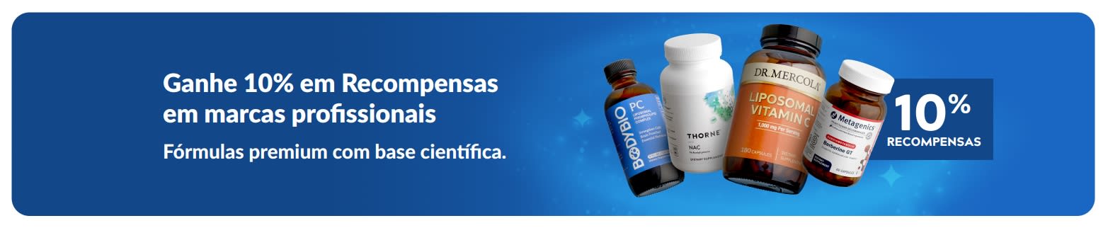 Ganhe 10% em Recompensas em marcas profissionais, com suplementos premium.