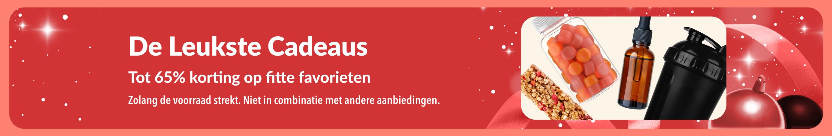 iHerb Holiday Specials-banner met korting tot wel 65% op gezonde en fitte cadeaus.