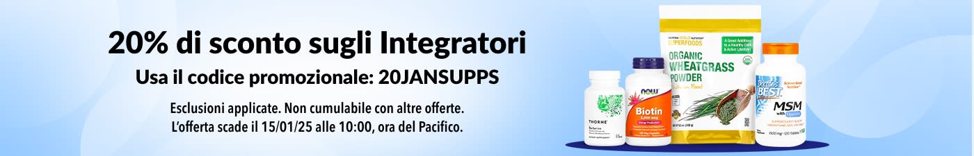 20% DI SCONTO SUGLI INTEGRATORI