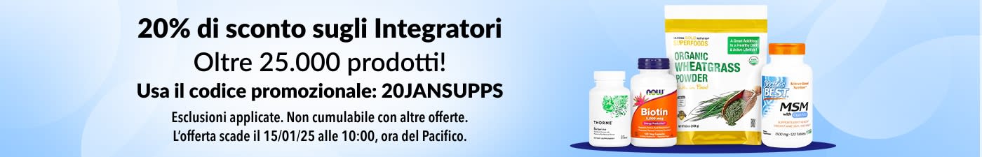 20% DI SCONTO SUGLI INTEGRATORI