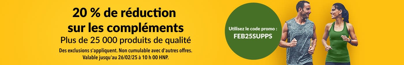 20 % DE RÉDUCTION SUR LES COMPLÉMENTS