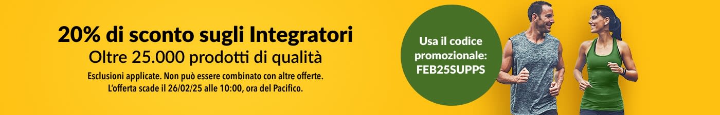 20% DI SCONTO SUGLI INTEGRATORI