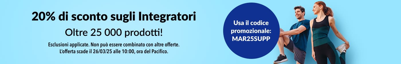 20% DI SCONTO SUGLI INTEGRATORI