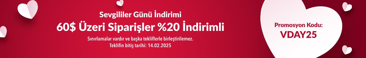 60$ + %20 İNDİRİMLİ SEVGİLİLER GÜNÜ