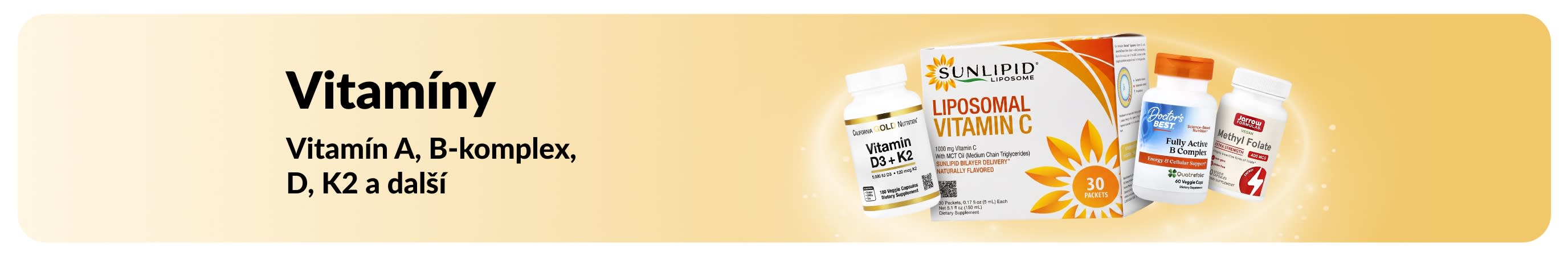 Propagační banner pro vitamíny s doplňky stravy s vitamíny.